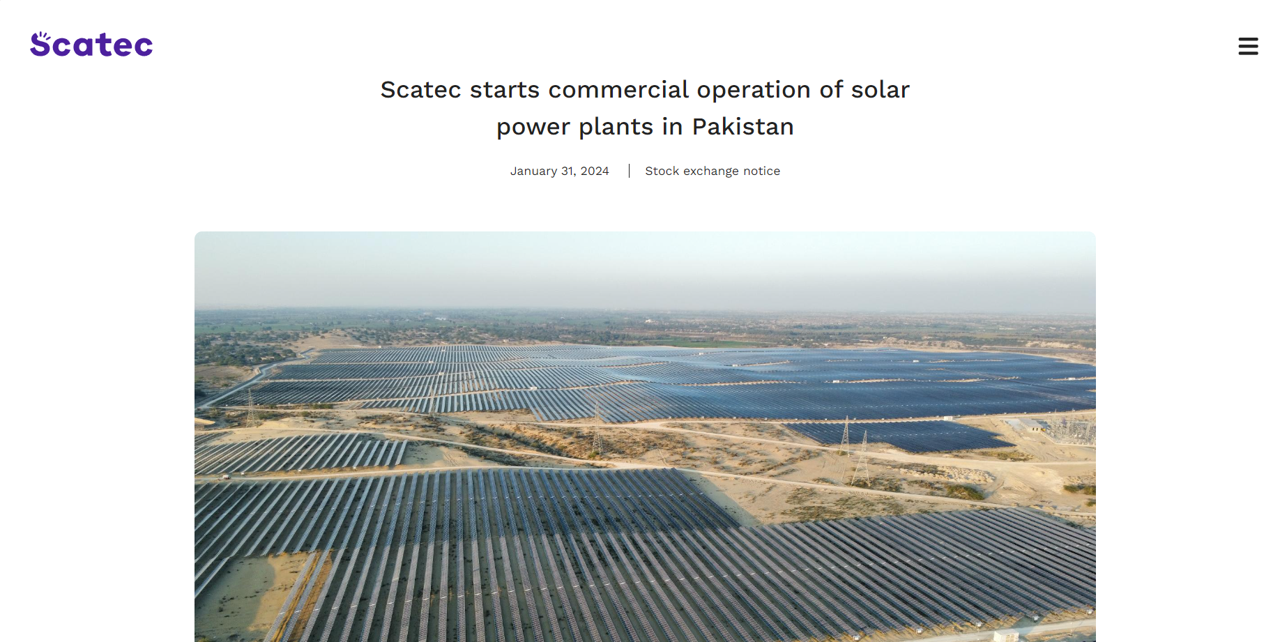 Scatec starts commercial operation of solar power plants in Pakistan