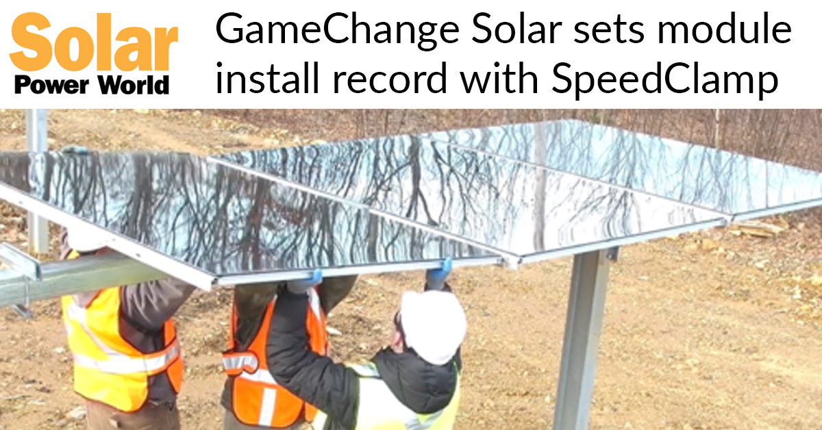 speedclamp for single axis solar tracker